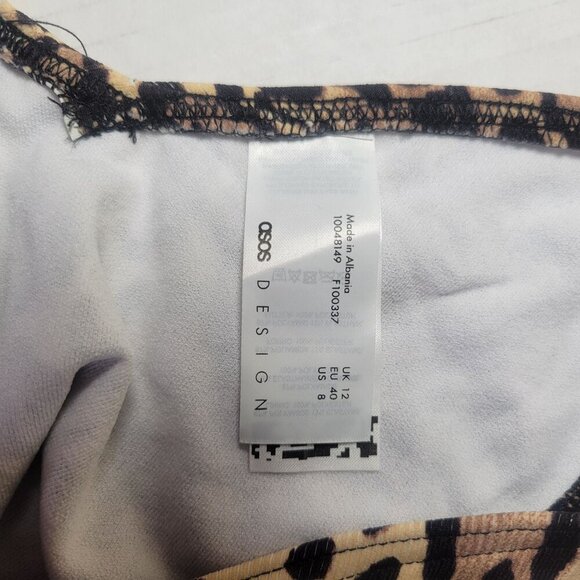 ASOS Design Leopard Print Swimwear Beachwear High Cut Bikini Bottoms Size US 8 - Picture 4 of 5